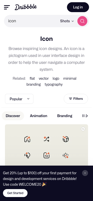 Dribbble - mobile