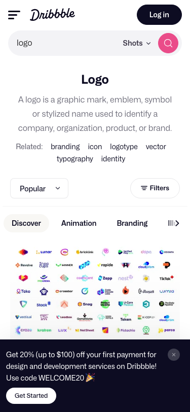 Dribbble - mobile