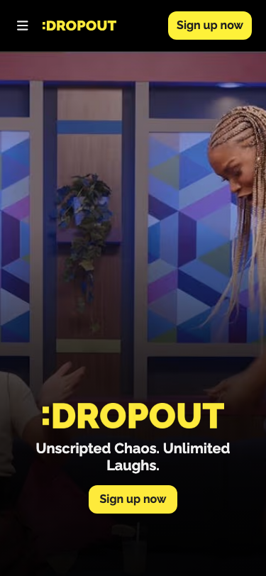 Dropout Tv — Sign up - mobile