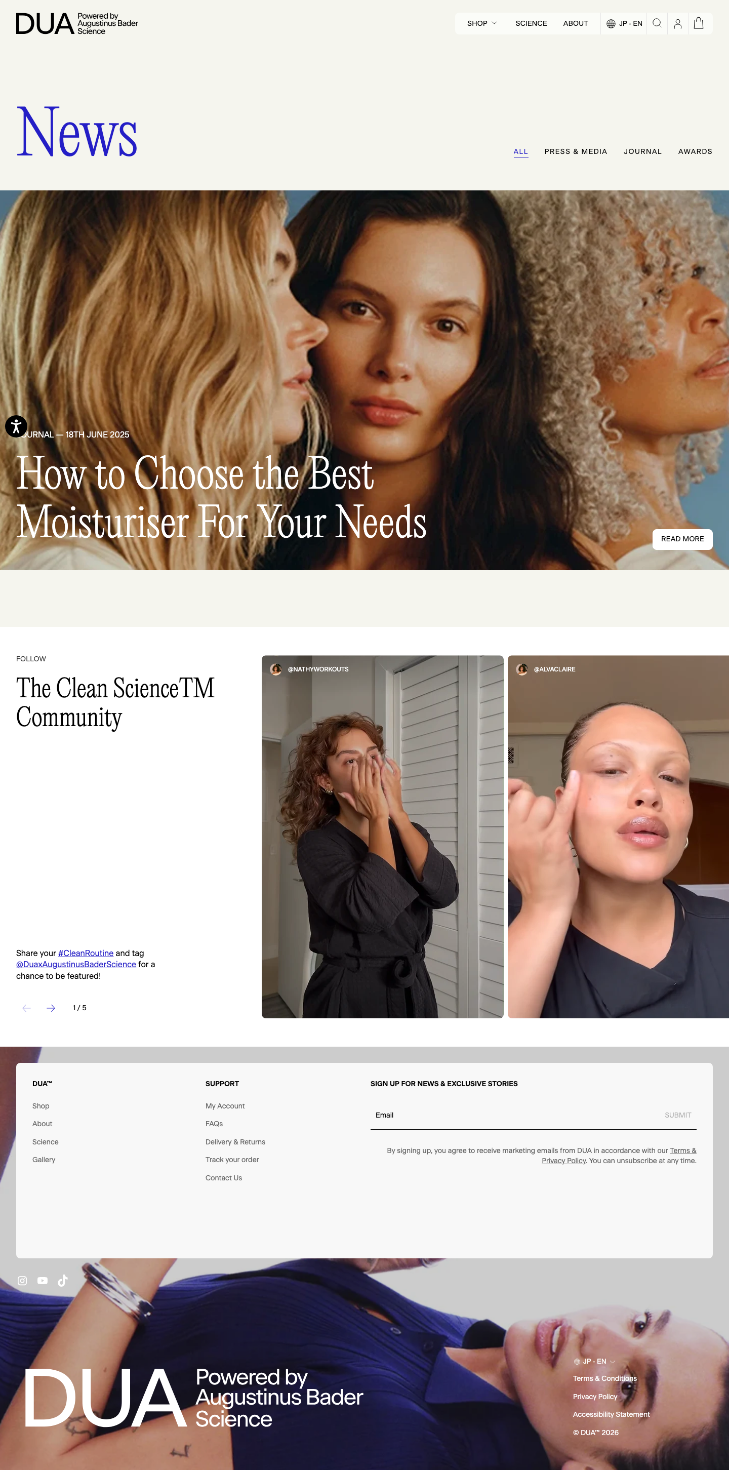 DUA™ · Blog - full page scroll