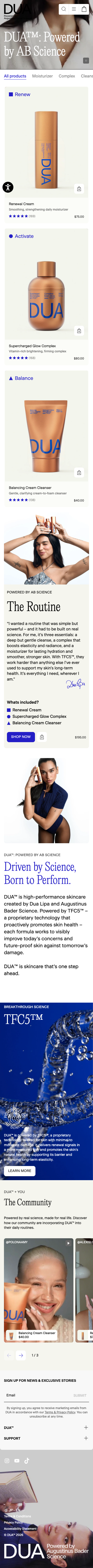DUA™ · Skincare - mobile full page