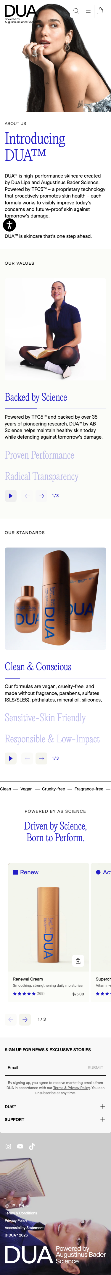 DUA™ · About - mobile full page