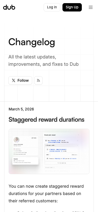 Dub — Changelog - mobile