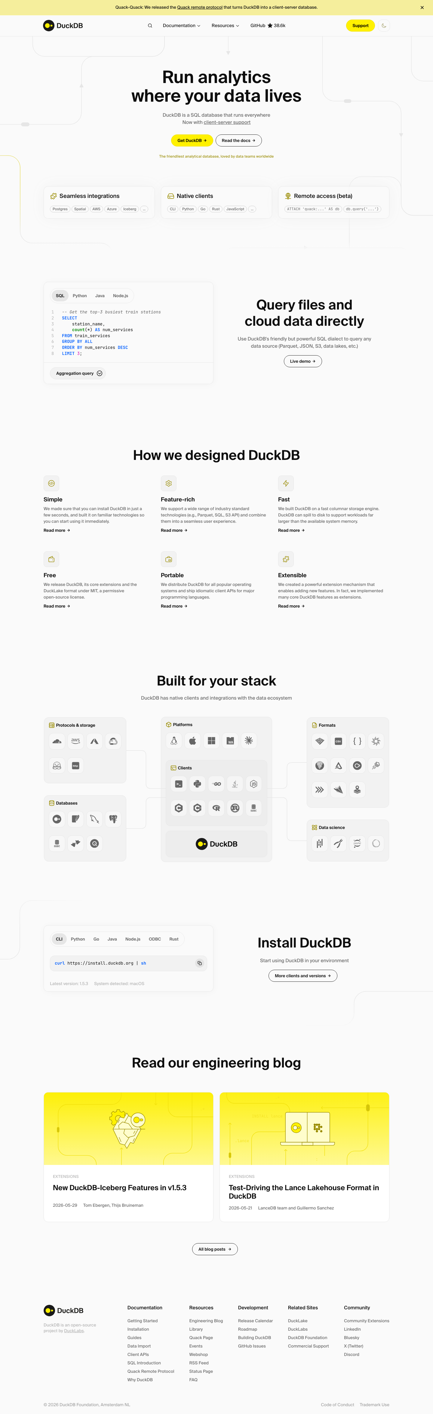 DuckDB – An in-process SQL OLAP database management system - full page scroll