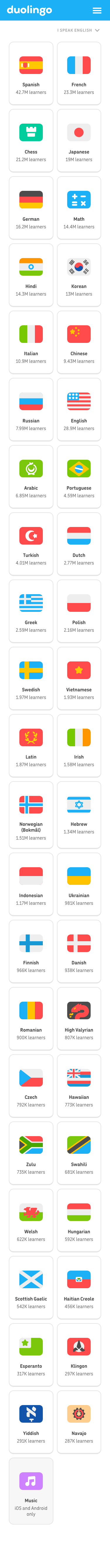 Duolingo - mobile full page