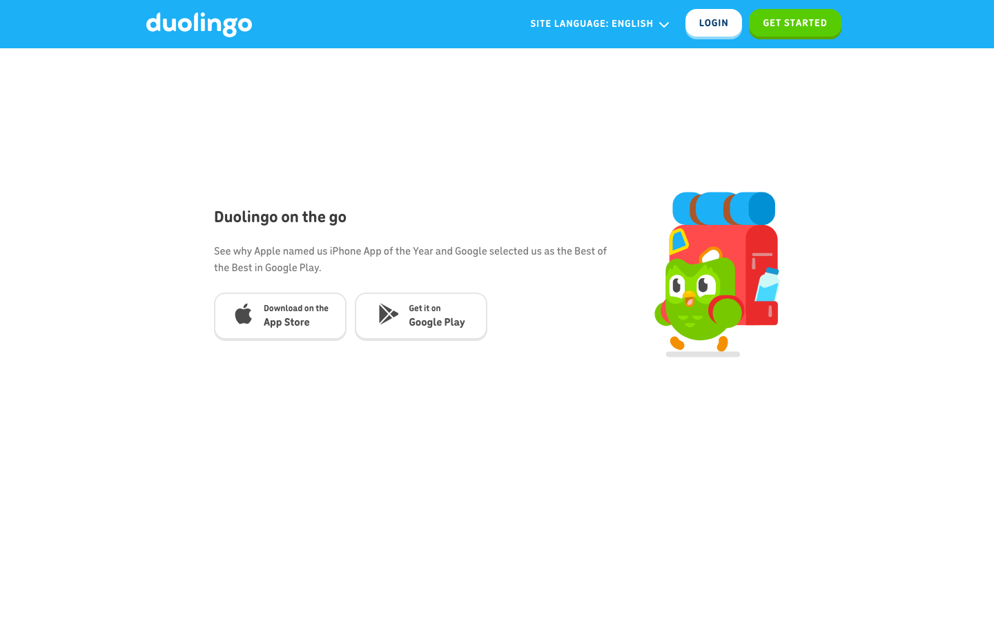 The layout uses a playful arrangement of illustrated characters and a clean, white background. The overall feel is light and inviting, prioritizing visual appeal and ease of navigation.  ·  language learning, educational app, kids learning, colorful design, illustrated hero, playful interface, duolingo landing page, learn languages