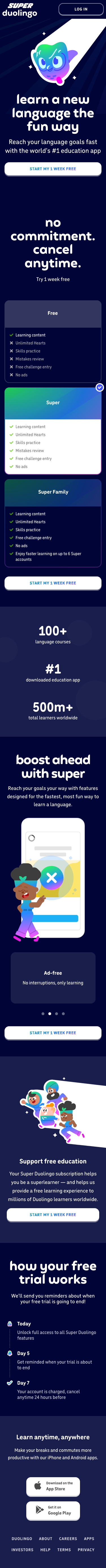 Duolingo - mobile full page