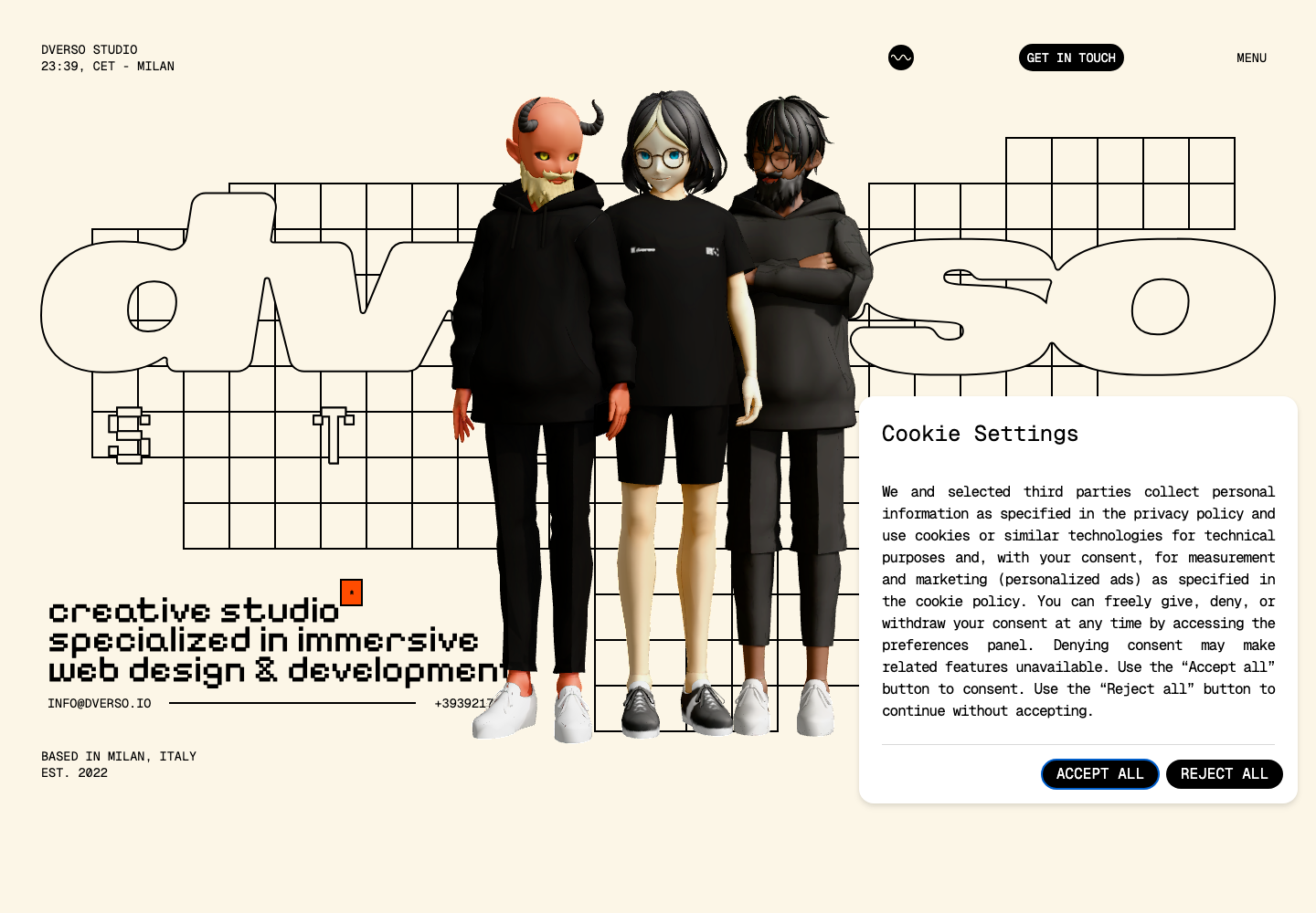 dverso studio - Web Design & Development - full page scroll
