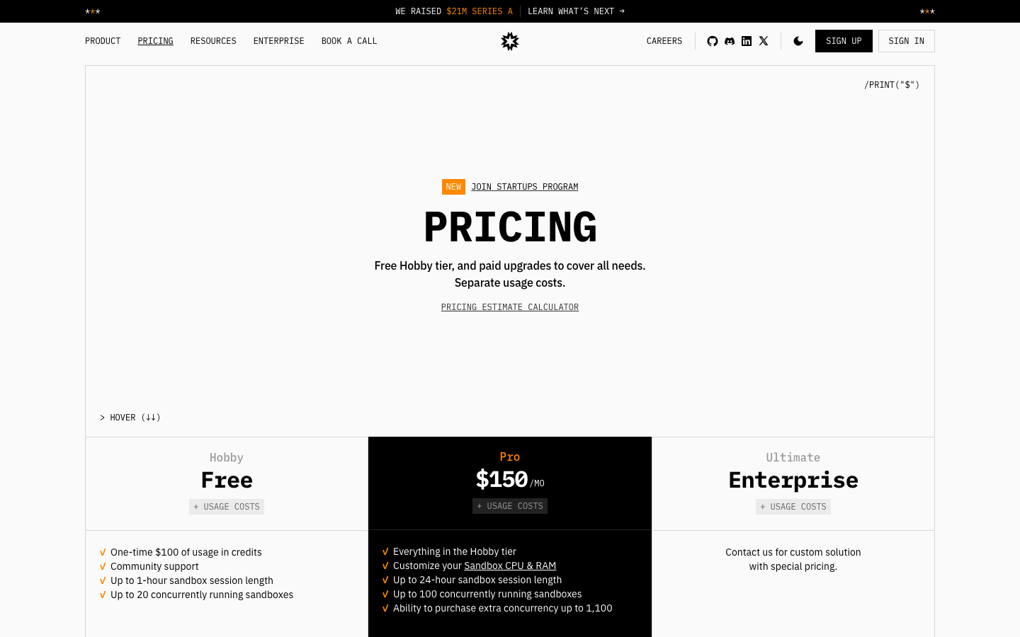 The page presents a stark, technical interface with a prominent code display. Typography is clean and functional, prioritizing readability over ornamentation. The overall aesthetic is utilitarian and focused on the tool itself.  ·  ai sandbox, llm playground, developer tools, code editor, terminal interface, ai research, deep learning, sandbox environment