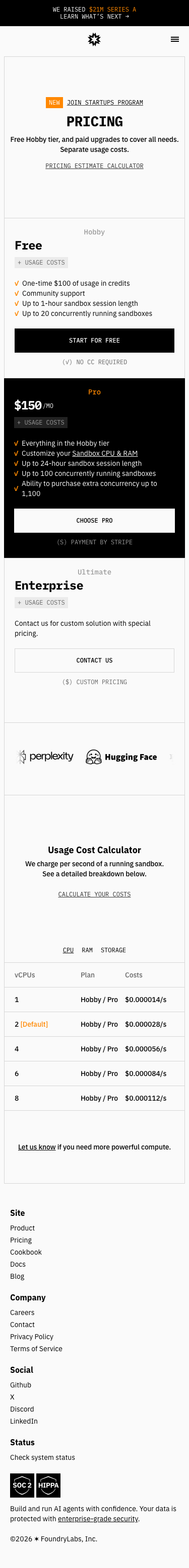 E2b — Pricing - mobile full page