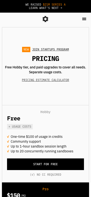 E2b — Pricing - mobile