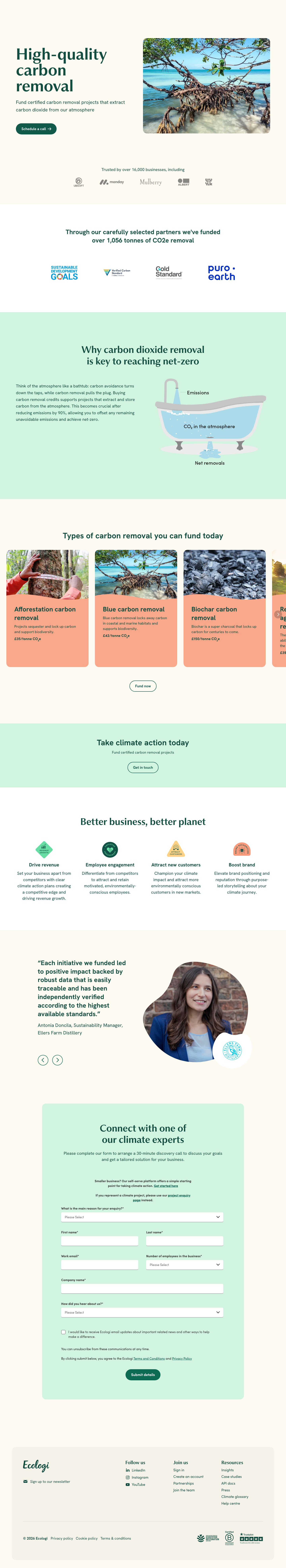 Ecologi - full page scroll