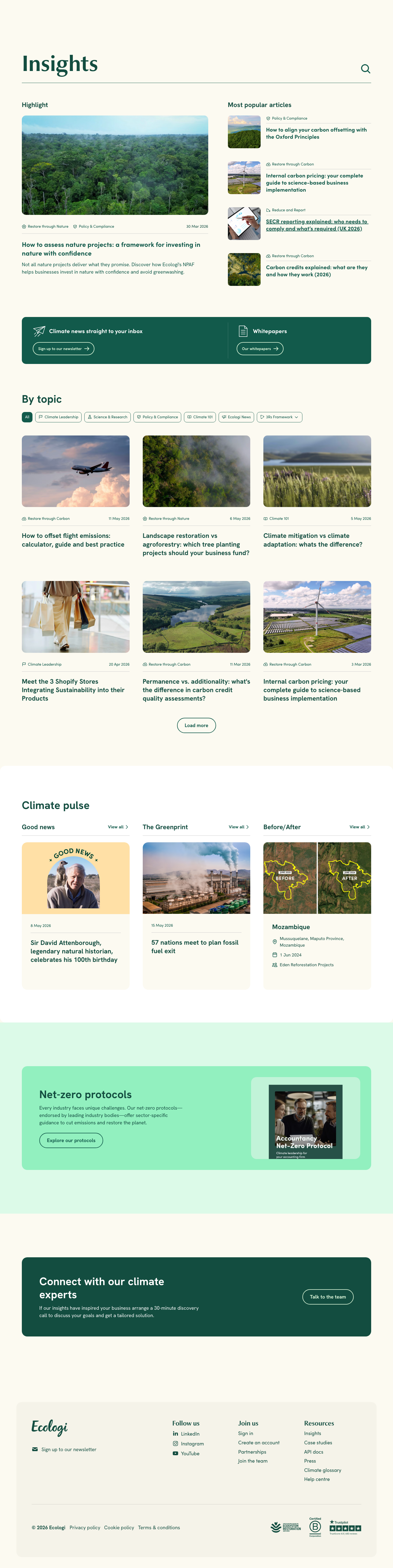 Ecologi - full page scroll