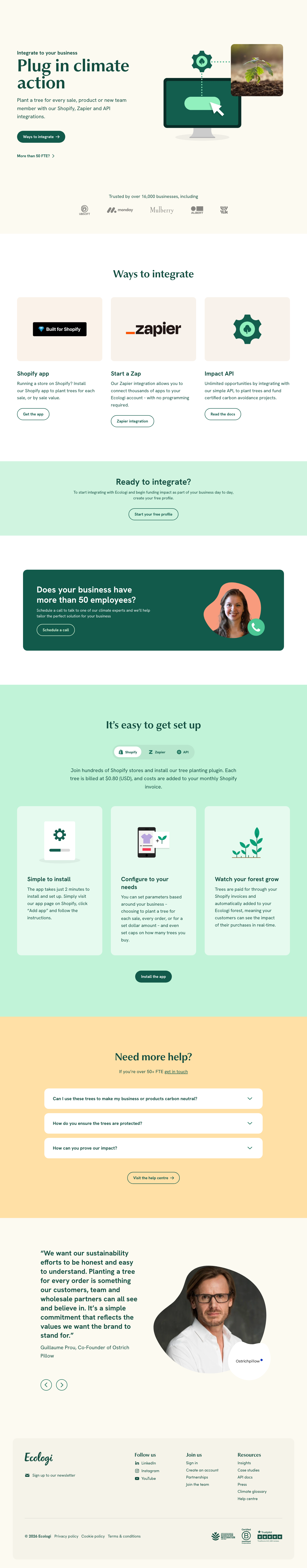 Ecologi - full page scroll