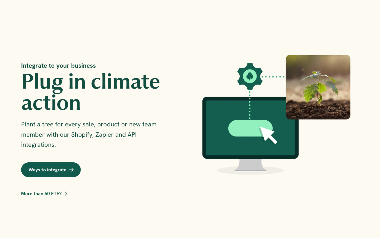 The page uses a clean, airy layout with ample white space and soft, muted greens. Photography is integrated seamlessly, creating a sense of calm and connection to nature. Typography is understated, prioritizing readability and a sense of trustworthiness. · climate action, sustainability, carbon emissions, environmental impact, eco-friendly, impact investing, green initiatives, climate solutions, environmental organization, ecologi