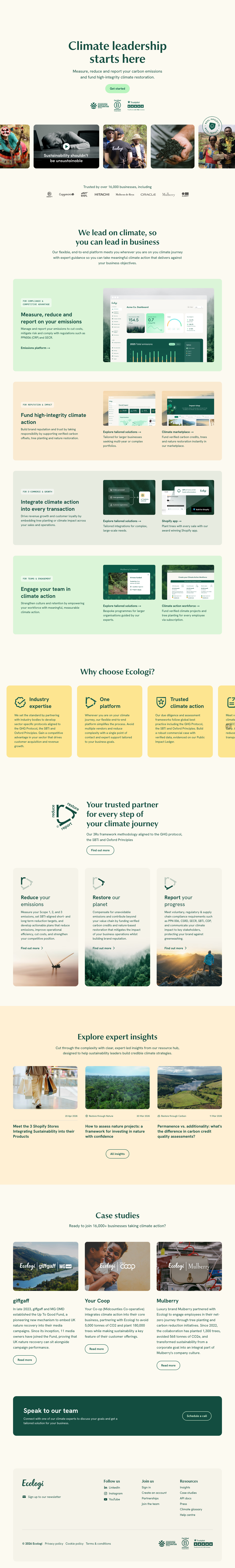 Ecologi - full page scroll