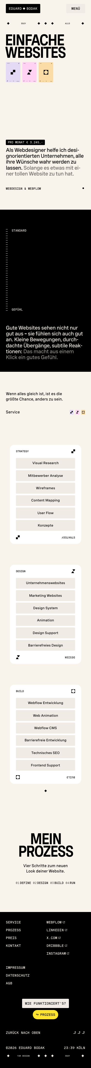 Webdesigner aus Köln | Design | Webflow | Animationen | Barrierefreiheit - mobile full page