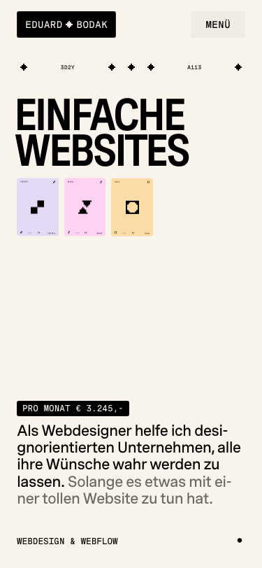 Webdesigner aus Köln | Design | Webflow | Animationen | Barrierefreiheit - mobile