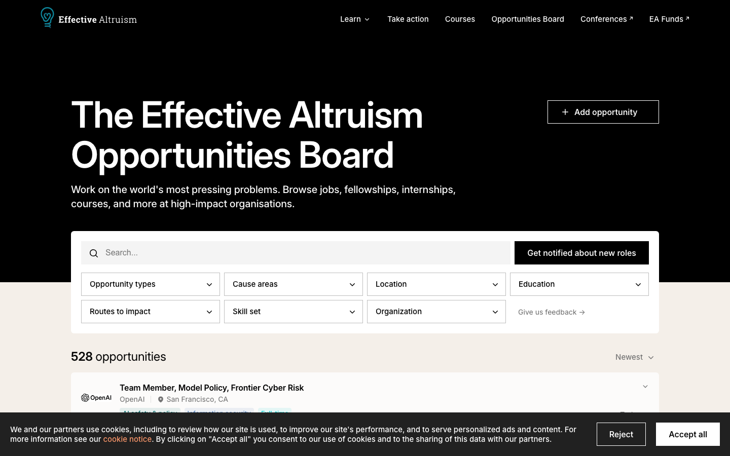 Effectivealtruism - The page uses a full-bleed image with overlaid text, creating a strong visual hierarchy. The typography is clean and legible, prioritizing clarity and impact over ornamentation. The overall feel is serious and purposeful.  ·  nonprofit impact, altruism website, impact measurement, charity design, social good, effective altruism, data visualization, presentation design