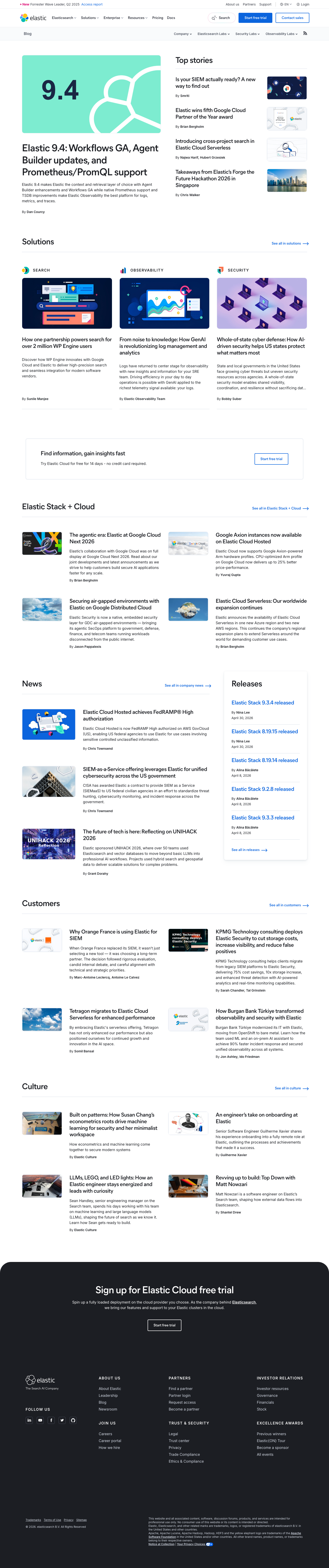 Elastic — Blog - full page scroll