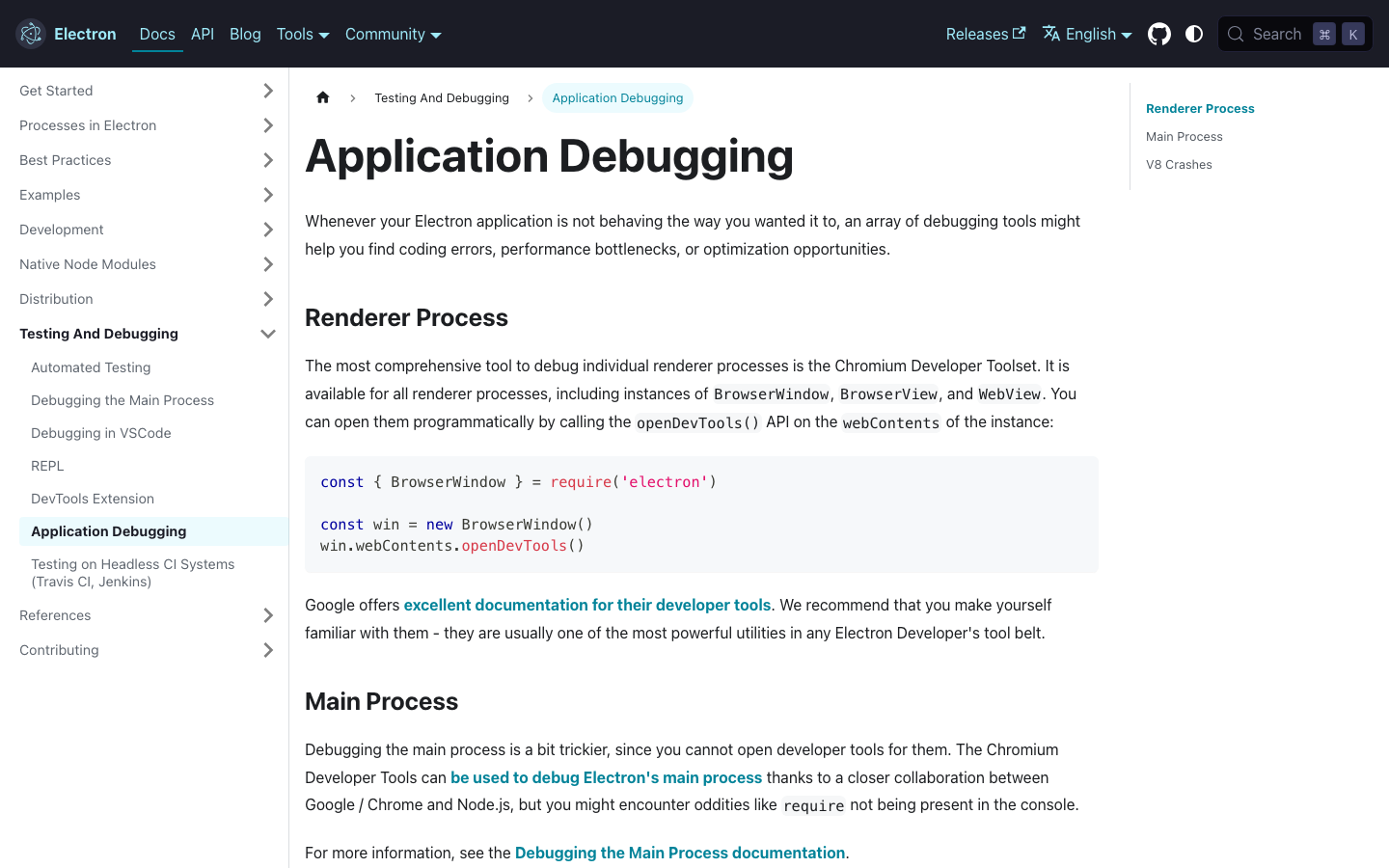 The layout utilizes a grid of distinct, equally sized blocks to present key features. Clean typography and ample negative space create a sense of clarity and technical precision. The overall feel is functional and straightforward.  ·  electron js, developer tools, desktop apps, javascript framework, cross-platform, dark ui, technical website, minimalist design, feature blocks, saas tools