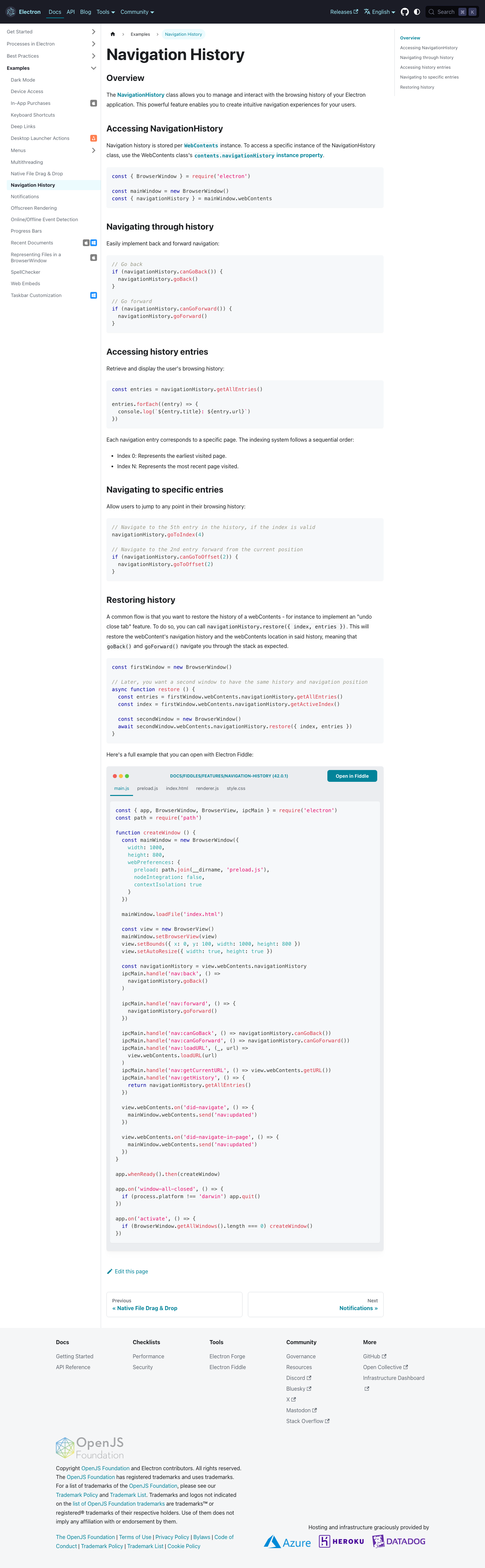 Electronjs — Docs - full page scroll