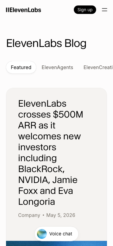Elevenlabs — Blog - mobile