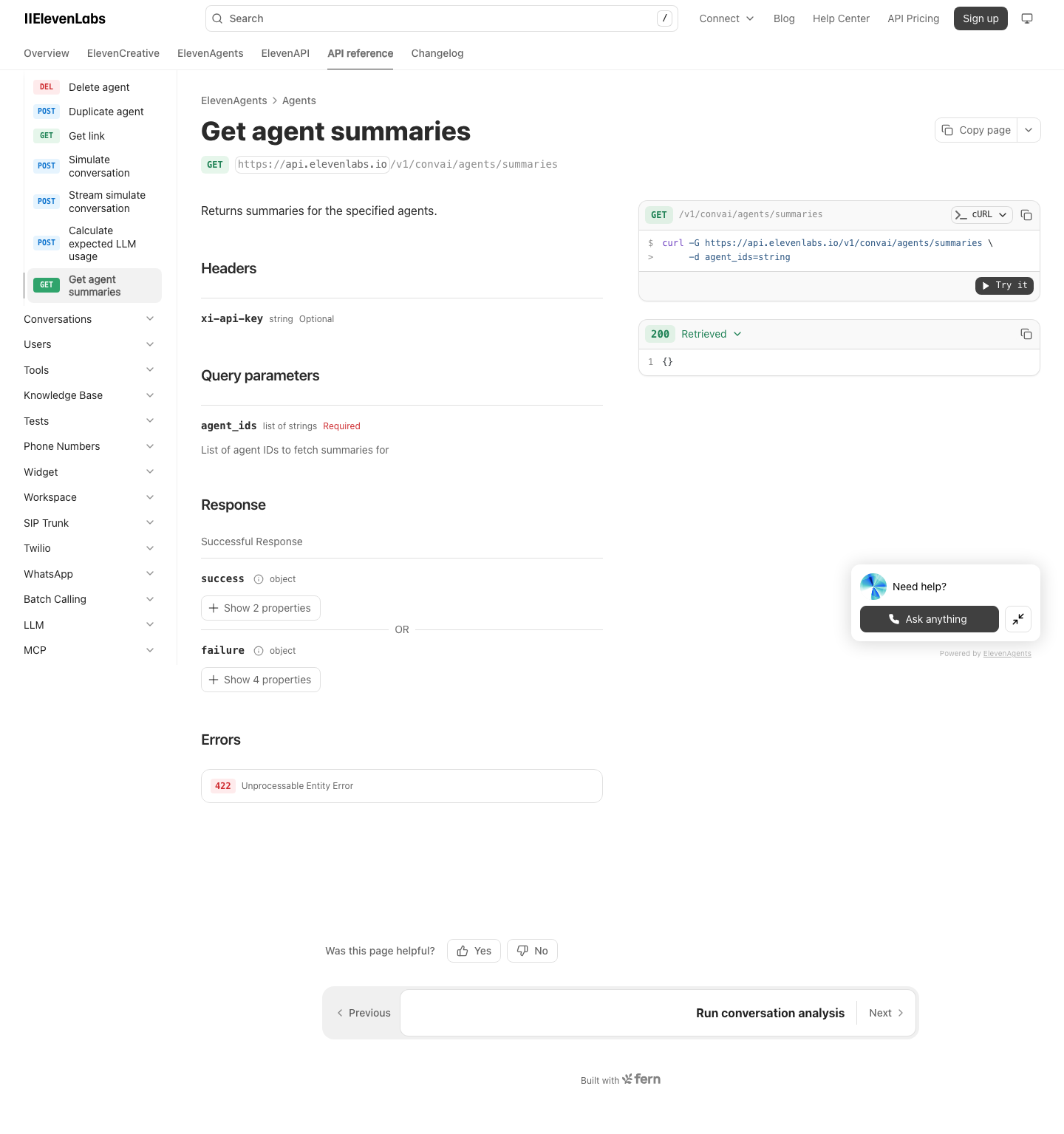 Elevenlabs — Docs - full page scroll