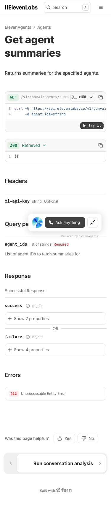 Elevenlabs — Docs - mobile full page