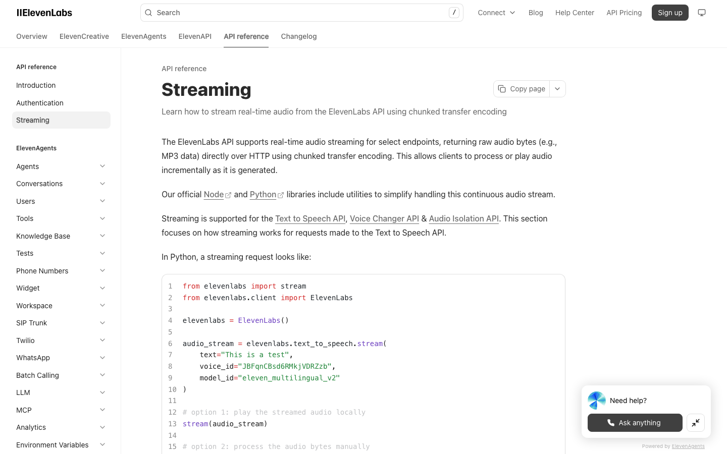 Elevenlabs — Docs - Docs