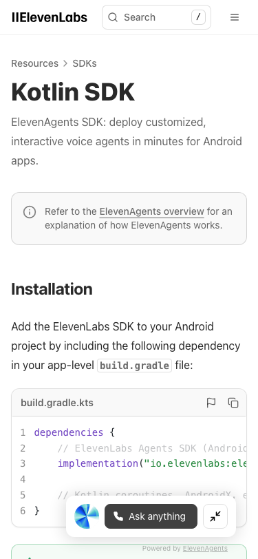 Elevenlabs — Docs - mobile