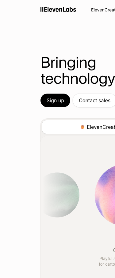 Elevenlabs - mobile full page