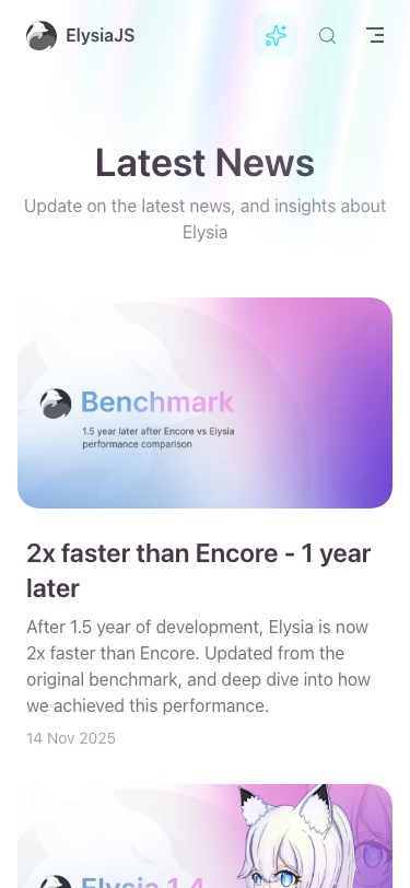 Elysiajs — Blog - mobile