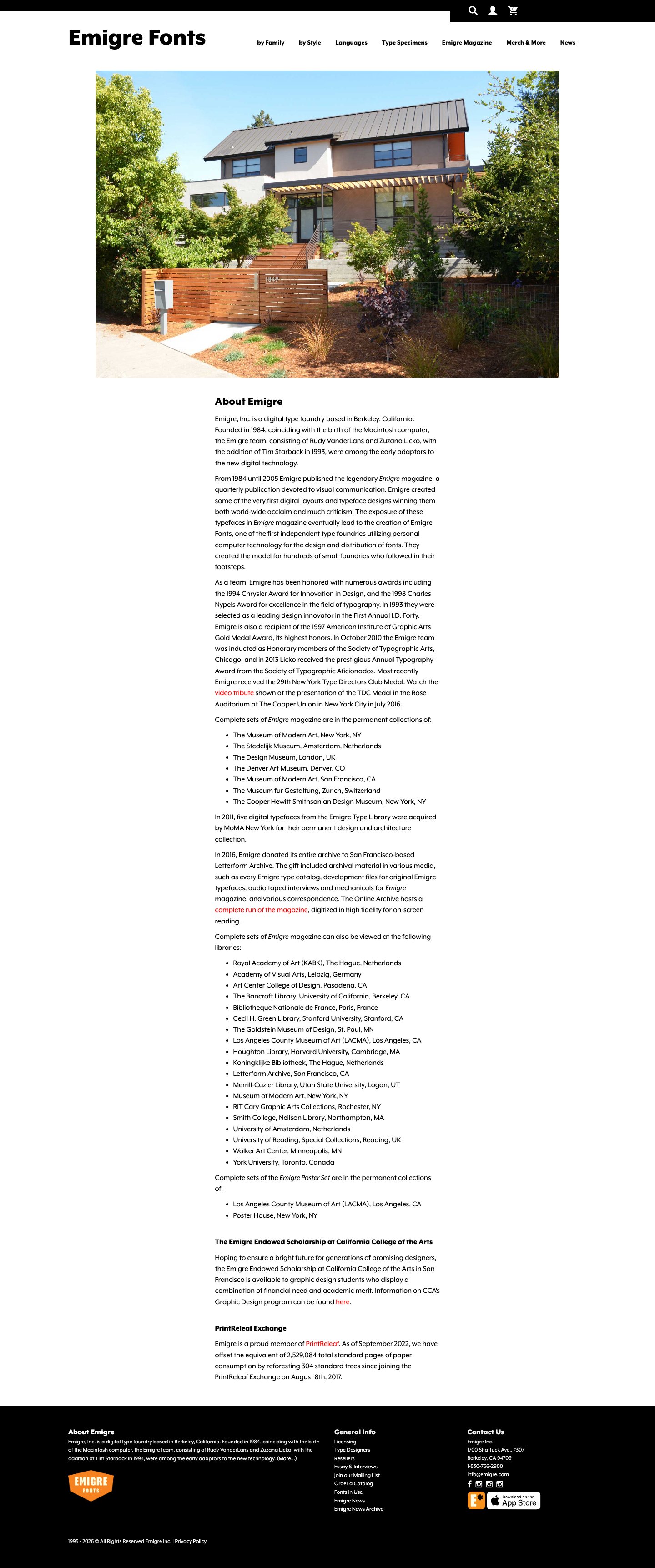 Emigre — About - full page scroll