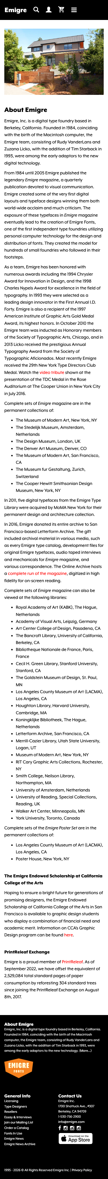 Emigre — About - mobile full page