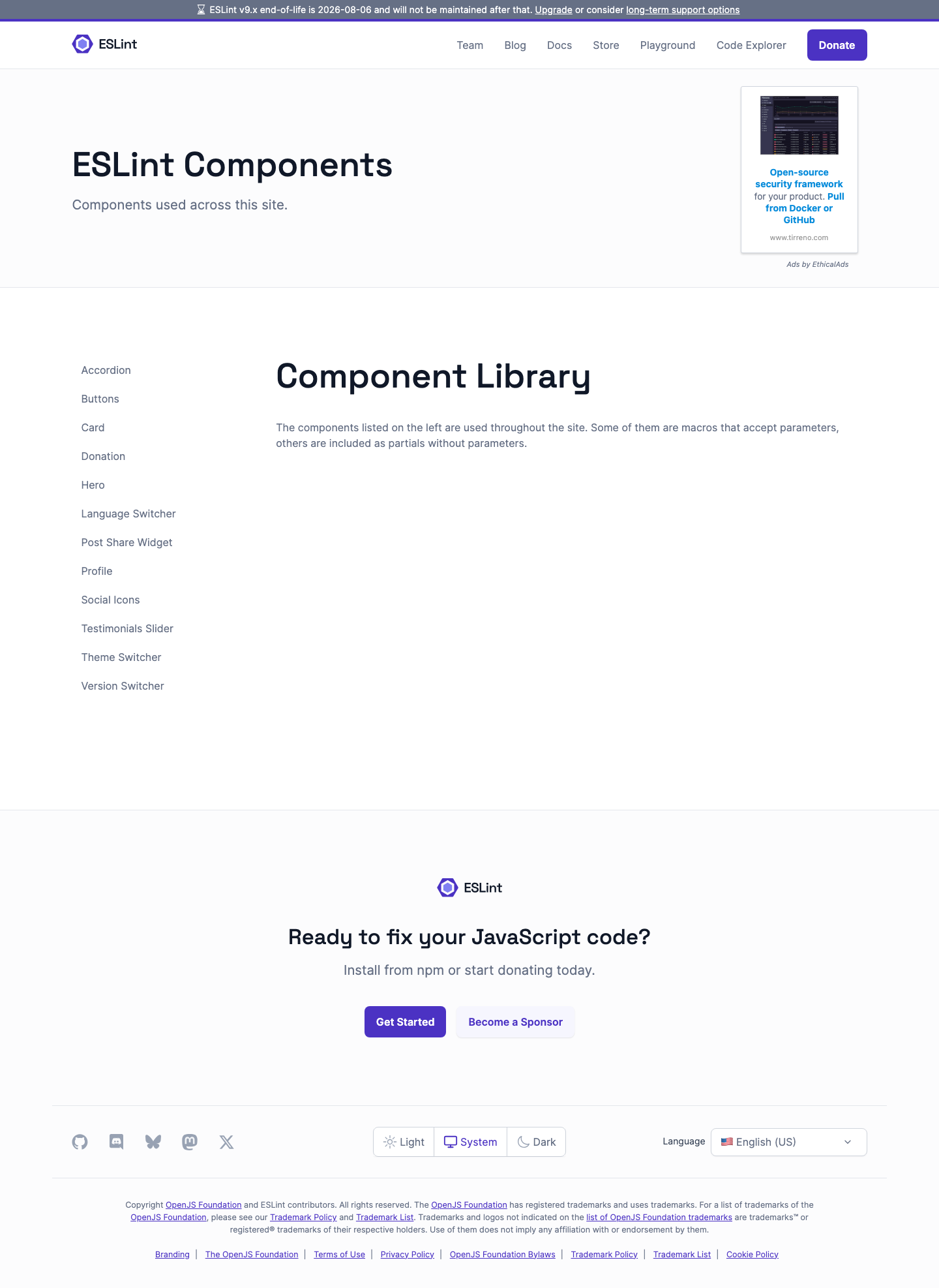 Eslint - full page scroll