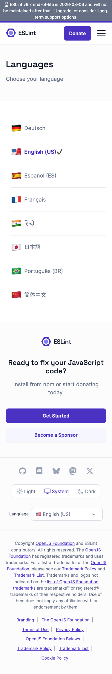 Eslint - mobile full page