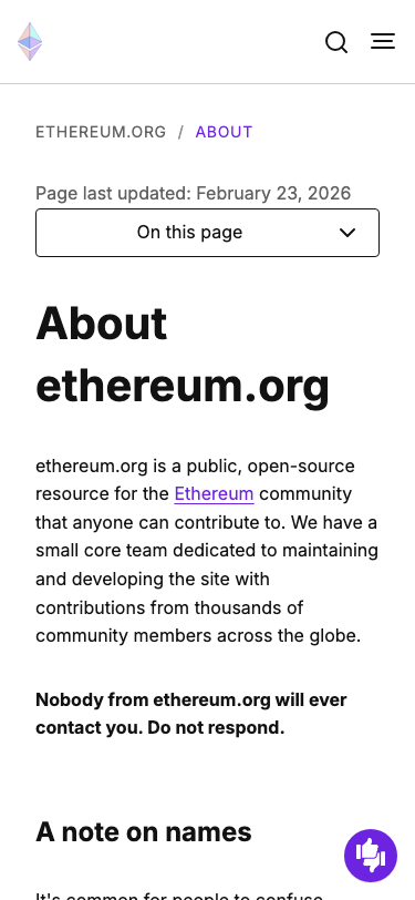 Ethereum — About - mobile