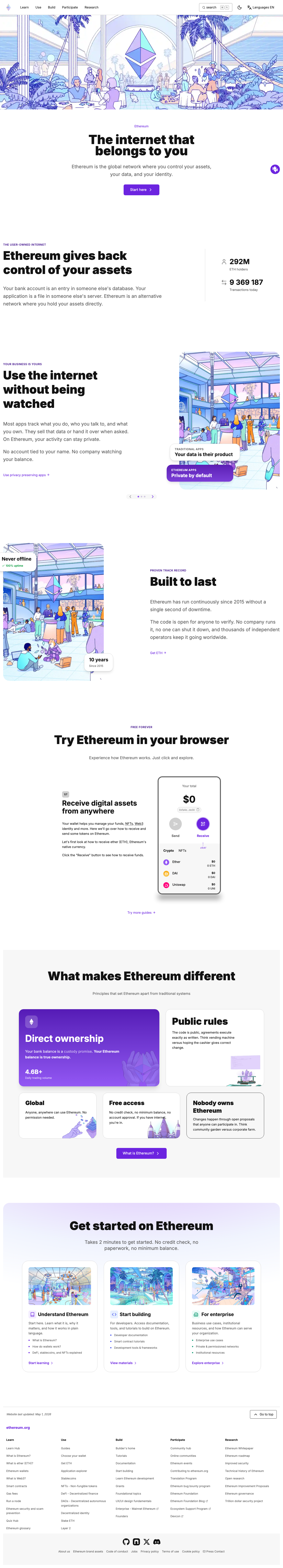 Ethereum - full page scroll