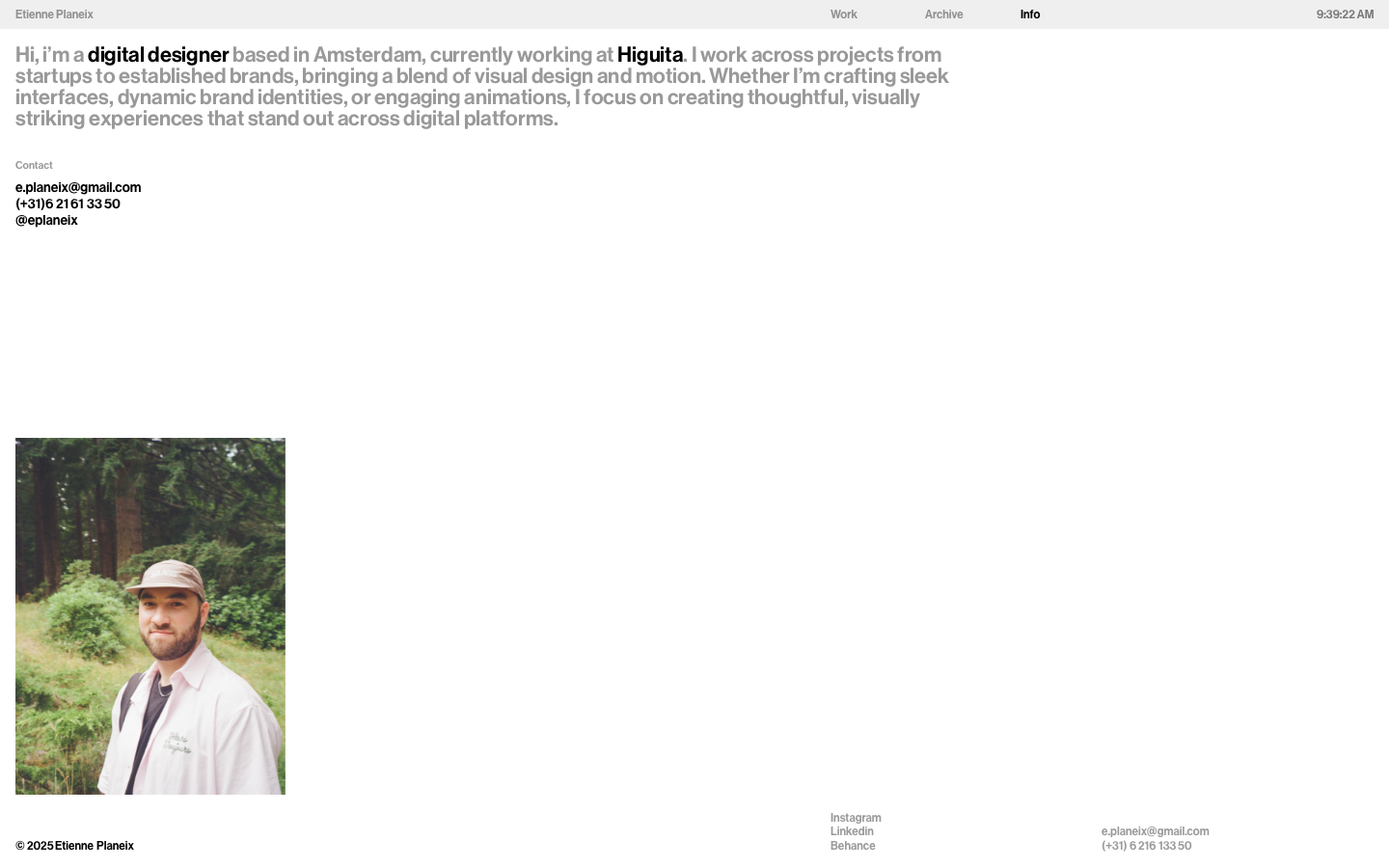 Etienne Studio - full page scroll