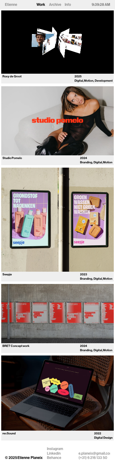 Etienne Studio - mobile full page