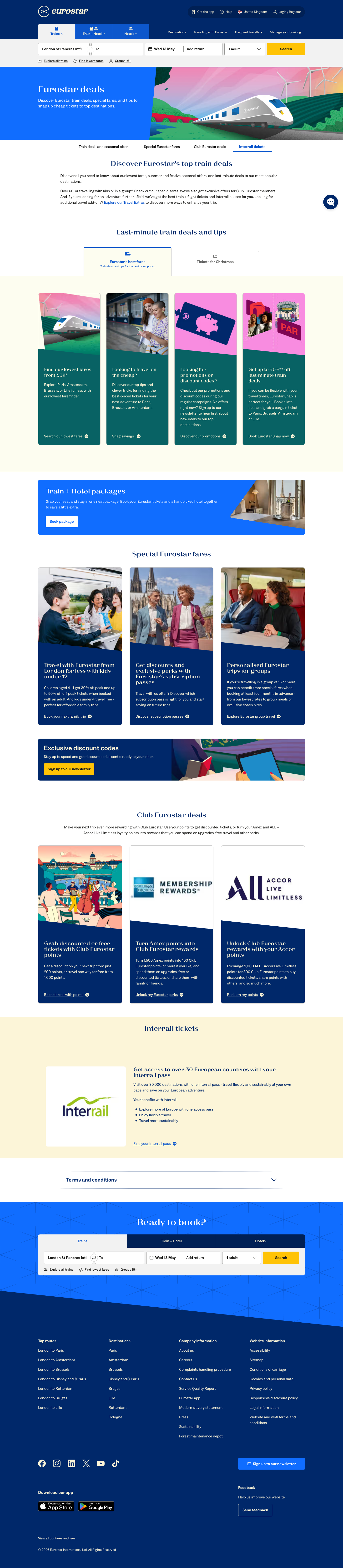 Eurostar - full page scroll