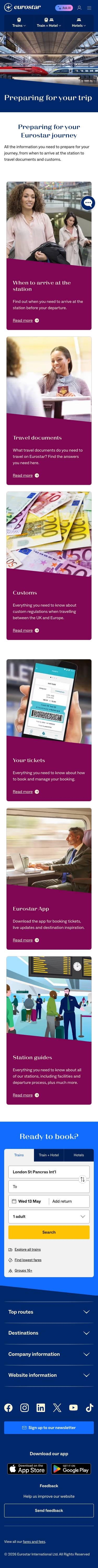 Eurostar - mobile full page