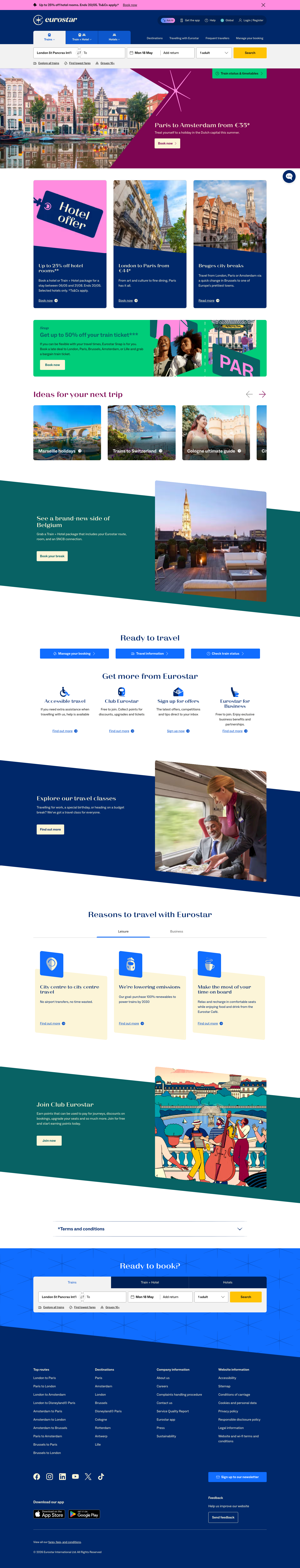 Eurostar - full page scroll