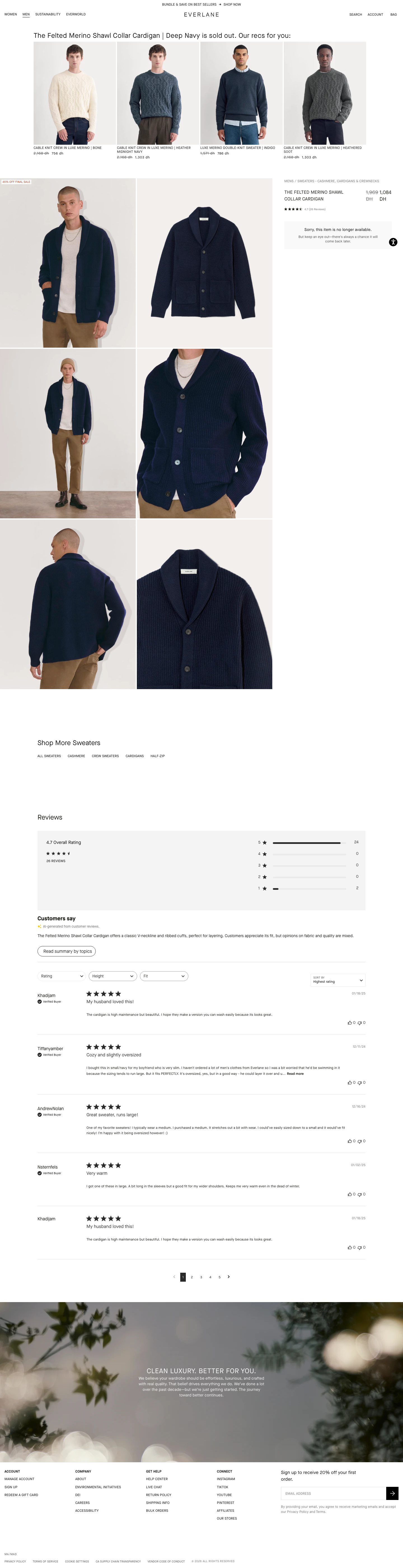 Everlane - full page scroll