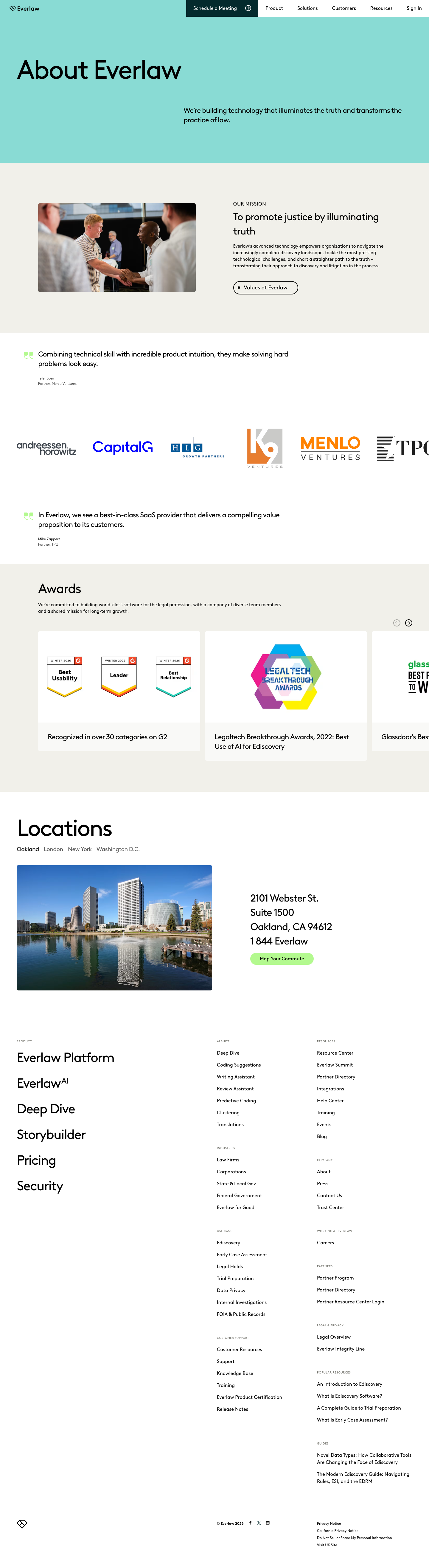 Everlaw — About - full page scroll