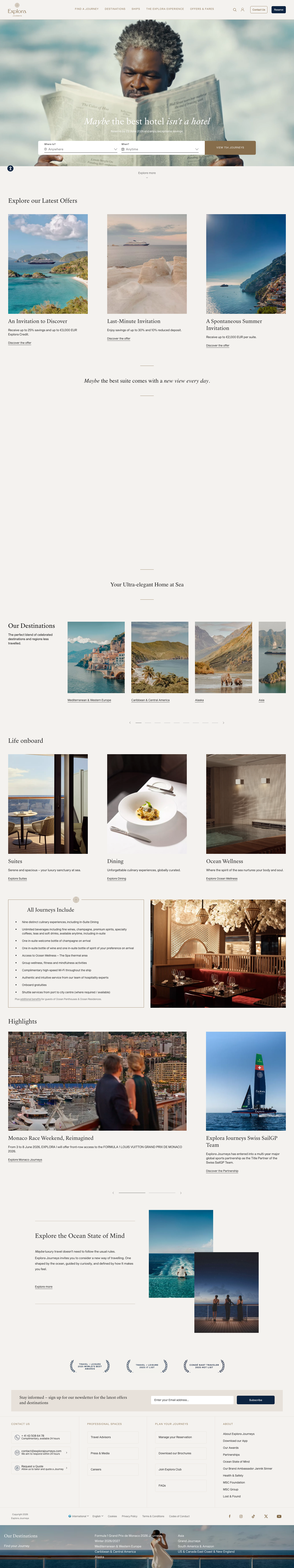 Luxury Cruises | Explora Journeys - full page scroll