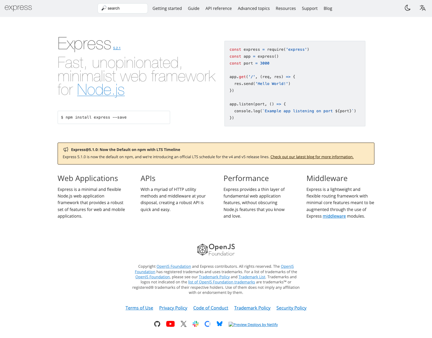 Expressjs - full page scroll