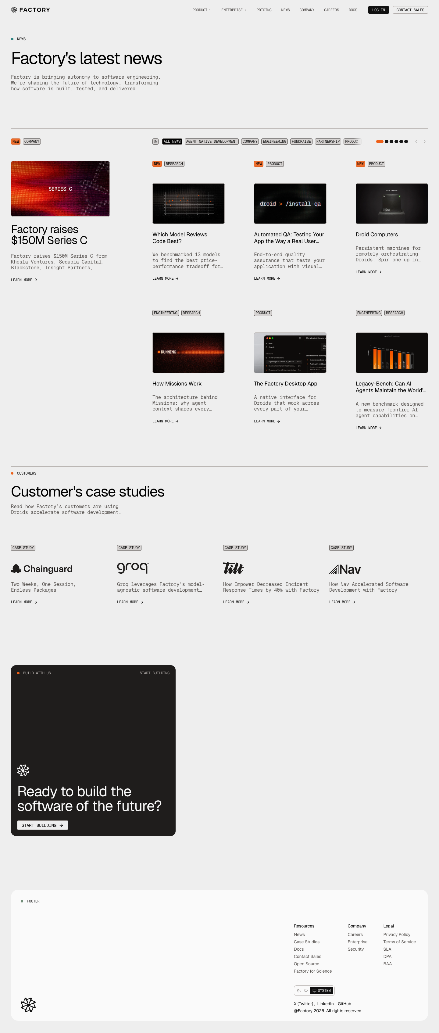 Factory — Blog - full page scroll