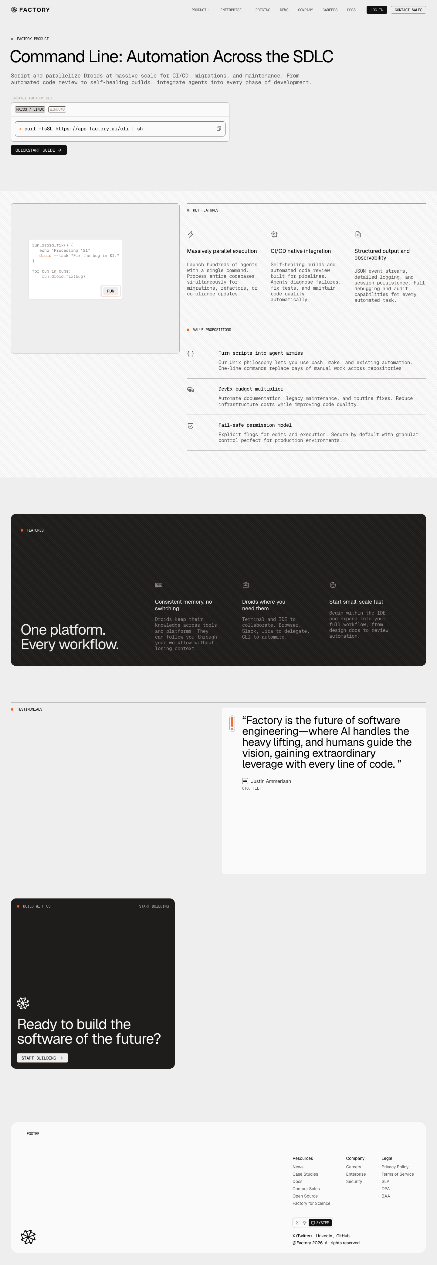 Factory - full page scroll